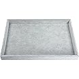 Evilandat Grey Velvet Jewelry Tray Showcase Box Storage Case Organizer Cufflinks Holder 35 x 25 x 4 cm