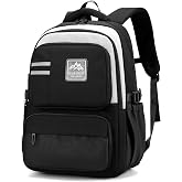 Amythe School Backpack Teenage Boys 8 to 15 Years Large 38L, Black | Waterproof Reflective Lightweight Ergonomic Black Daypac