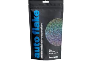 Hemway Auto Metal Flake 100g / 3.5oz Premium Glitter Paint Additive for Automotives Car Bike Van Truck Wagon Automotive Spray Painting - Fine (1/64" 0.015" 0.4mm) - Gun Metal Grey Holographic