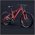 REOTEL Mountain Bikes Men 26 Inch Adult Fat Tyre Mountain Bike with Full Suspension, High-carbon Steel Large Frame Dual Disc Brake Giant Bicycle