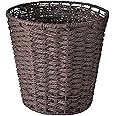 Zuvo Round Wicker Waste Paper Bin (25 cm, Brown) – Handwoven Rubbish Basket for Bedroom, Bathroom, Office, and Home