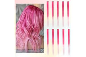 ‎BARSDAR 10 Stück Farbige Haarverlängerungen, BARSDAR Highlights Gradient 55cm Glattes langes Haarteile Haarsträhnen Zum Einklipsen Farbiger Clip in Haarverlängerungen Extensions Bunt für Kinder Frauen