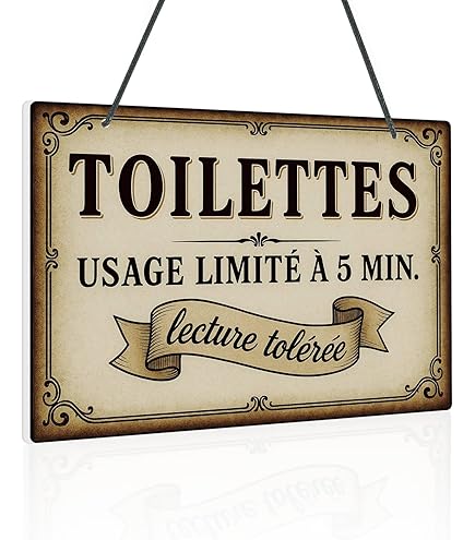 Plaque de porte fleurie en métal toilettes