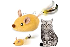 Axinyijia 2025 Nouveaux Souris pour Chat Jouet, Jouet Interactif pour Chat et Souris avec Queue de Plumes