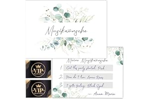 ‎KACKSPECHT Kackspecht 50 Musikwunschkarten Hochzeit Musikwunsch Dj Karten Musikwunschkarten Geburtstag Boho Musikwünsche Musikkarten Partykarten