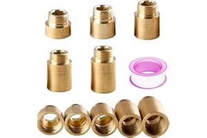 5 Pièces Tubo Prolunga Rubinetto Prolunga Rubinetto Ottone, FORMVERSITY Prolunga per Tubo Filettato per Rubinetti 1/2"x10mm/15mm/20mm/25mm/30mm, Prolunga Filettata Rubinetto Presa Esagonale
