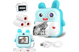Toyogo Appareil Photo instantané Enfant, Photo Creator pour Enfants avec Carte TF de 32G, vidéo 1080p et Objectif HD 12mp, écran 2,4 Pouces, Anniversaire et Cadeaux de Noël pour garçons et Filles.