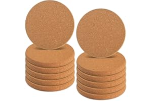 homEdge Korkuntersetzer, 12 Packungen extra dicke runde Untersetzer, 10,2 cm Durchmesser und 6,3 cm dicke einfarbige Untersetzer