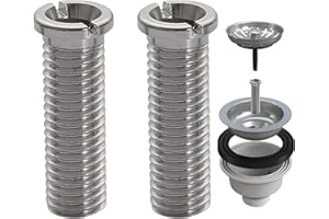 BIBITI 2 Stück M12x45 Hohlschraube Spüle,304 Edelstahl Siebkorbventil Hohlschrauben Schrauben Ersatzteile,Rostfreiem Stahl Schock Metrisch M12 Schrauben Sortiment für Franke SpüLe Siphon Ersatzteile (45mm)