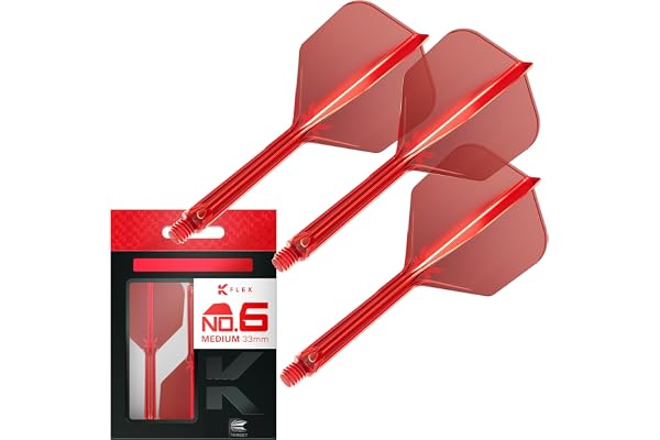 Target Darts K Flex Ailettes et tiges de Fléchettes Intégrées, No.6 | Lot de 3 K-Flex - No.6, Kflex All in One Ailettes et Tiges de Fléchettes Moulées: Courtes, Intermédiaires Et Moyennes