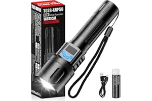 ‎BANRAL Banral Taschenlampe LED Aufladbar, Superhelle Zoombares Taschenlampen mit 5 Lichtmodi, IPX5Wasserdichte Handlampe Langer Betriebsdauer für Camping, Wandern, Angeln, Outdoor, Notfäll