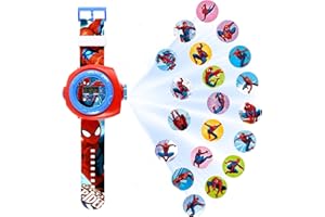 PUSUANZI Spiderman Montre Enfant Garcon, Spidey Montre Digitale Enfant avec 20 Modèle de Projection Spiderman Montre Watch pour 3+ Enfants Les Cadeaux de Anniversaire