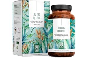‎NATURTREU NATURTREU® Hyaluron Kapseln mit 500 mg Hyaluronsäure hochdosiert mit Aloe Vera, Biotin & Vitamin C - 90 Kapseln für Haut* und Gelenke** - Natürlich und vegan