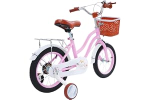 GIDRLL Barncykel 35 cm höjd justerbar Freestyle BMX-cykel barn för pojkar och flickor från 3–6 år med stödhjul, baksäte och k