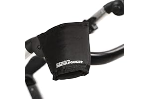 My Buggy Buddy Drink Pocket - Insulated Bottle Holder for Pram/ Stroller/ Pushchair, Velcro Strap Ensures Universal Fit, Easy to Wipe Clean, Showerproof, Black