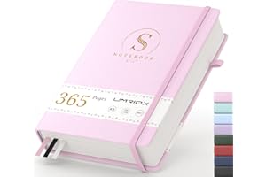 ‎UMRIOX Umriox A5 Notizbuch Liniert,Dickes Journal Tagebuch Leder mit 365 Seiten,100gsm Papier Hardcover Notizbücher,Notizblockfür Frauen Männer Büro Schule Arbeit Frauen Männer,14.5 x 21cm-Rosa