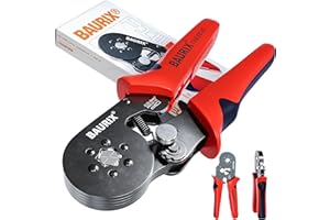 BAURIX® Szczypce Zaciskowe Sześciokątne dla Końcówek Kablowych - [0,25mm² - 6mm²] - Samonastawne Narzędzie do Zaciskania Przewodów - Elektryczne Szczypce Zaciskania