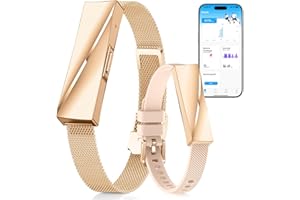 iSo Tech Smart Fashion Bracelet Connecté sans Écran, Smartwatch Fitness Tracker avec Suivi 24/7 Activité, Sommeil & Fréquence Cardiaque, Modes Multisports, Autonomie 15 Jours IP68 (Or Rose)