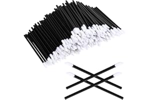 TUCNOEU 600pcs Disposable Lip Applicators, Black Disposable Lip Wands Lipstick Applicator Disposables Lip Brushes Lip Gloss Wands Cosmetic Brush Tool