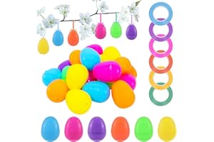 Rosedreamer 36 x Plastic Easter Eggs, Plastic Eggs for Filling, Easter Decoration for Hanging, Easter Surprise Egg for Easter, Hunting Gifts and Easter Theme Party Favour (4 x 6 cm)