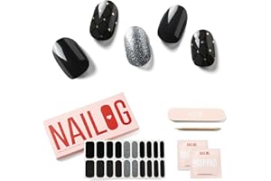 Nailog Adesivi Per Unghie - Gel UV Adesivi Unghie 20pcs,Stickers Unghie Autoadesiva,Strisce Smalto Gel Per Unghie,Full Wraps UV/LED Adesivi Unghie in Gel Nails Starter Kit