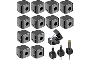 gotyou 12 Piezas Clip de Cable, Clips de Cable Duraderos, Gestión de cables, Soporte magnético para cables para cable Lightning, cable USB-C, micro cable, se adhiere a madera, mármol, metal y vidrio