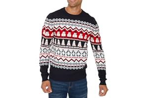 NOROZE Hombres Jerseys navideños Unisexo Gracioso Novedad Isla Justa Papa Noel Partido Travieso Feo Navidad Pull-Over De Punto Mujeres Suéter Chompa