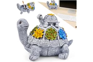 LANSKYLAN Tortue Cendrier avec Couvercle Cendrier Anti Odeur Cendrier Résine Époxy Cendrier Extérieur Décoratif Cendrier de Table Étanche Cendrier Design Mignonne pour Balcon Jardin Maison Bureau