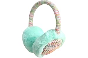 IHCEMIH Ear Muffs Girls Women Earmuffs Fluffy Plush Adjustable Knitted Earmuff Winter Accessories Soft Ear Warmers Running Skiing Ears Covers Protectors from Wind Cold Outdoor Gift for Children