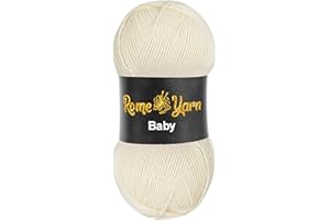 ROME YARN Baby Yarn #3 Light Worsted DK Anti-Pilling Acrylic Yarn for Knitting and Crochet (1 Pack, 25 Cream)