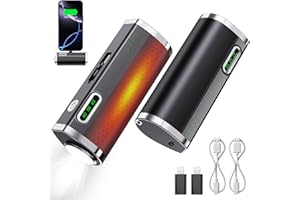 CTALYN Scaldamani Elettricio 2 Pack,5000mAh*2,Scaldamani Ricaricabili, 3 Impostazioni di Calore,Scaldamani USB Portatile Power Bank,Scaldamani Riutilizzabile,Con Torcia per Esterni, Natale e Compleanni.