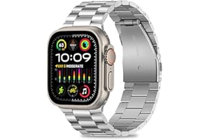 HITZEE Pasek kompatybilny z Apple Watch 49 mm, 45 mm, 44 mm, 42 mm, 41 mm, 40 mm, 38 mm, metalowy pasek zapasowy ze stali nierdzewnej, kompatybilny z iWatch Ultra 2, Ultra SE, Series 9, 8, 7, 6, 5, 4,