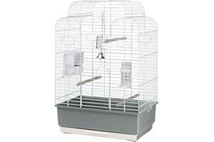 Ferplast Gabbia per Uccelli GALA Gabbia per Pappagalli, Cenerini, Pappagallini, Parrocchetti, Calopsite, in Metallo, Accessori inclusi Posatoi Mangiatoie Girevoli, 50 x 30 x h 75,5 cm.