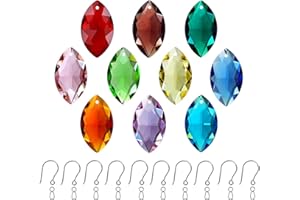 GOLDENHAITAI 10pcs prisma di cristallo multi colori appeso vetro ornamento occhio di cavallo pendente per lampadario, decorazione finestra