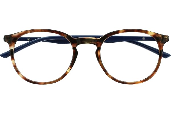 OPULIZE Met Lunettes de Lecture Monture Ronde et Mince Charnières à Ressort Anti-Rayures Écailles de Tortue Marron Hommes Femmes R60-2 +1.50