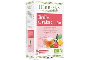 HERBESAN®-INFUSION MATE VERT BRÛLE GRAISSE BIOMaté vert, Thé vert, Guarana, Ananas - 20 sachets