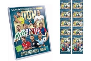 GENÉRICO Megacracks 2025 2026 colección de Cartas de la Liga (Lote Arcivador vacío, (sin Sobres ni Cartas) + 10 Sobres)