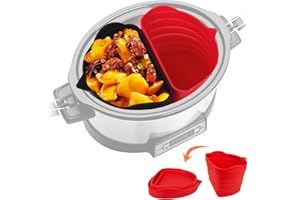 AOLUXLM Doublure en silicone pour mijoteuse, convient pour tour de 6,5 l à 8 l, Morphy Richards, CrockPot, Daewoo, accessoires de cuisine passe au lave-vaisselle, 4 mm T (2 sections)