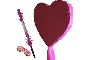 BOOGIE WOOGIE PINATAS Hot Pink Heart Piñata with stick