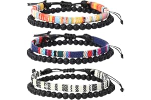 FDJZXW 6er Set Surfer-Armband Herren & Damen, Handmade Perlen-Armband Boho Stoff-Armband, Surfer Armband Bohemian Fabric Armbänder Sommer-Strand-Schmuck Sport Outdoor Damen Armband