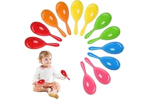 HALIT Maracas,12 pcs Baby Maracas,Colorful Plastic Musical Maracas Baby,Baby Maracas Baby Sensory for Kids Musical Instruments, Baby Shaker for School and Music Learning Class Party