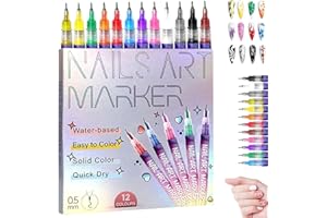 GÉNÉRIQUE Stylo Nail Art Ongle,Stylo Nail Art 3D Ongles Polish Pen for Children Enfant,12 Couleurs Stylo Nails Arts Graffiti Pen,0,5 Mm,DIY Manucure Décoration Dotting Pen,Nails Arts Graffiti Pens (1pcs)