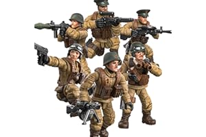 MEIEST 6 figuras de acción militares de soldado de la Segunda Guerra Mundial, juguetes de bloque de construcción modelo del ejército con múltiples accesorios de armas militares, juego de recuerdos de