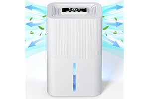 Deshumidificador FIAHNG, deshumidificador eléctrico 2700ml, deshumidificador portátil, extremadamente silencioso, luces de 7 colores, apagado automático cuando el agua está llena, ahorro de energía