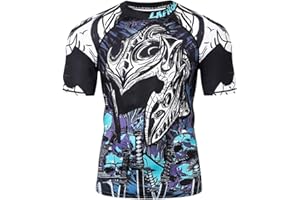 LAFROI Men's Short Sleeve UPF 50+ Baselayer Performance Compression Shirt Rash Guard-CLY08