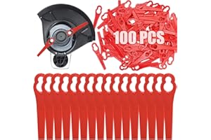 Beamely 100 Pcs Grass Trimmer Replacement Blades, 83 mm Plastic Garden Mower Blades Cordless Lawn Mower Cutting Blades Lawn Strimmer Accessories Tool for Swift Ryobi VonHaus Grass Strimmer-Red