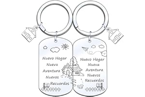 YJYJZX 2 Piezas Llaveros de Casa Nueva, Llavero Nuevas Aventuras, Regalo de Inauguración para Mujer Marido, Regalos De Calefacción Para Parejas