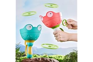 Ivtivfu 2PCS Manual Capture Game mit 12 Scheiben, Flying Disc Launcher Spielzeug, Outdoor-Spielzeug für Kinder im Alter Von 3-12, Kleinkind Chasing Spielzeug, Familie Spielzeug für Weihnachten