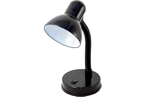Velamp Charleston Lámpara, Base de Bombilla E27, Compatible con LED, Brazo Flexible, con Cable e Interruptor, para habitación