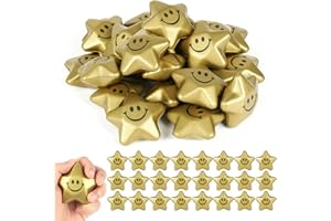 Ainiv 24 Stück Stressbälle Squeeze Ball, Stern Schaum Antistressball für Schule Belohnung Student Party Tasche Füllstoffe, Stressabbau Bälle Spielzeug für Angst Abbauen Beruhigung Kinder Erwachsene